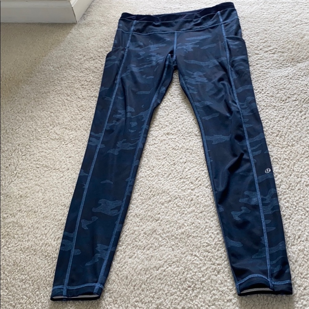 Lululemon Speed II Tight Blue Camo LONG